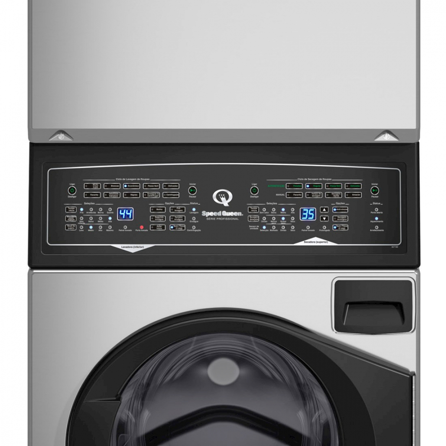 Lavadora e Secadora à Gás de Roupas Speed Queen 10,5 Kg Inox ATGE9A - Imagem 2